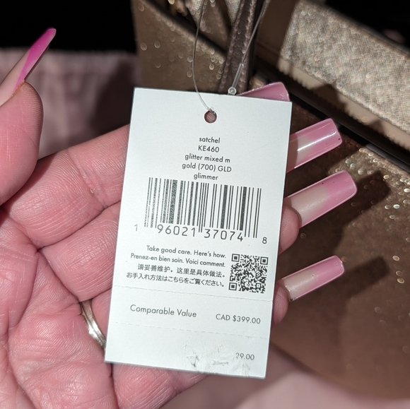 NWT Kate Spade New York Gold Glimmer Mixed Material Satchel/bag KE460 - Picture 11 of 11